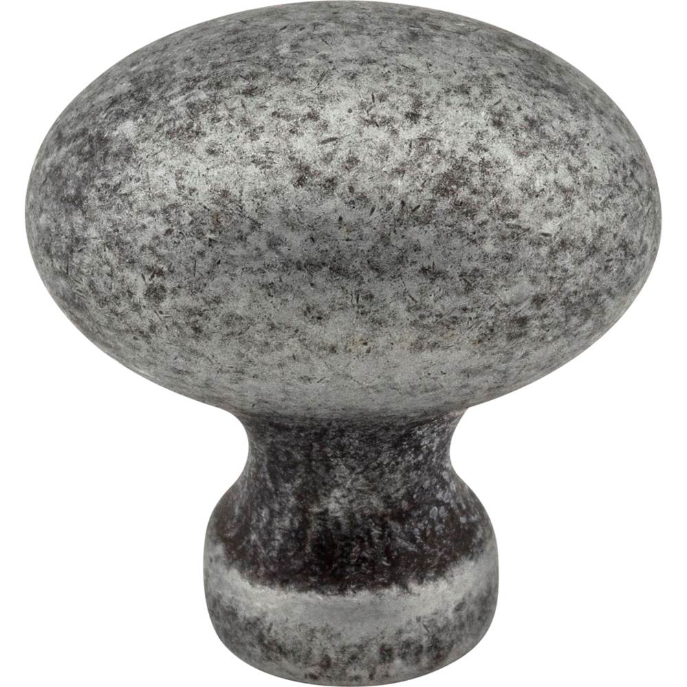 1-3/16'' Overall Length Distressed Antique Silver Football Bordeaux Cabinet Knob