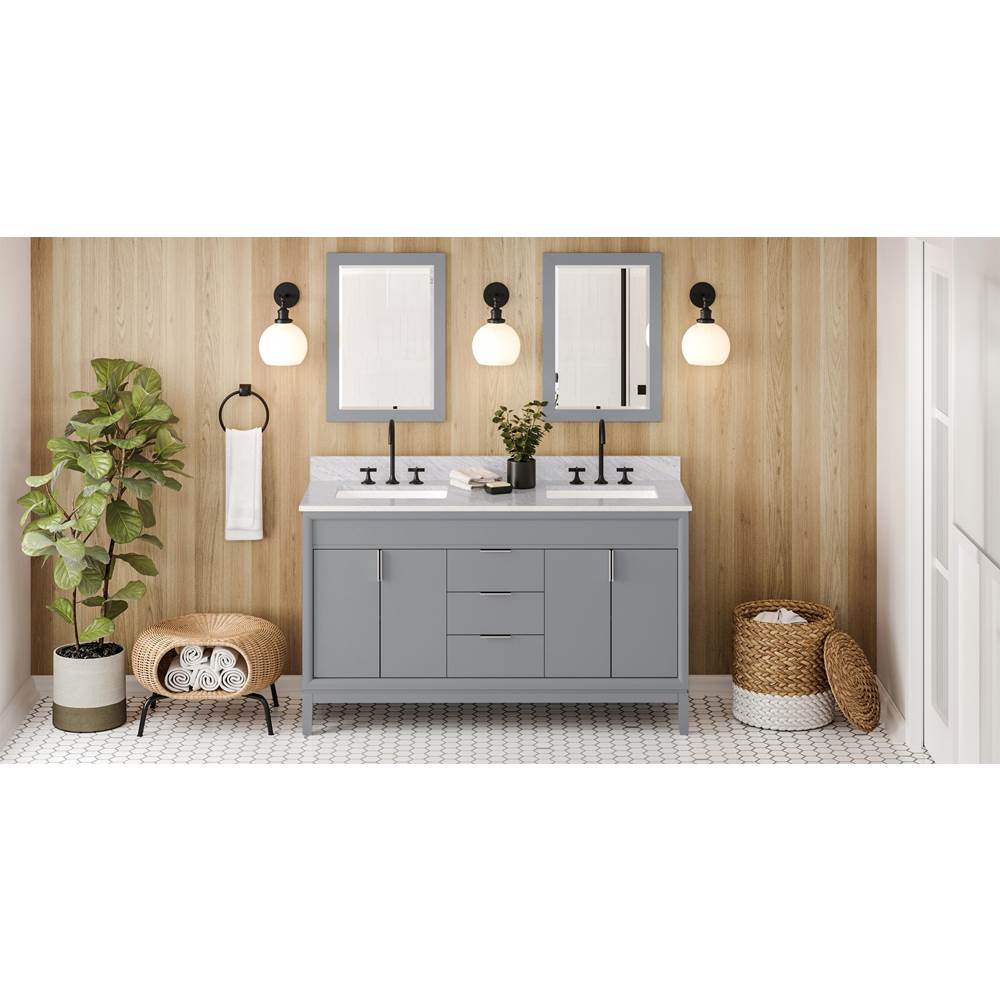 Jeffrey Alexander - 60'' Grey Theodora Vanity, double bowl - Grey