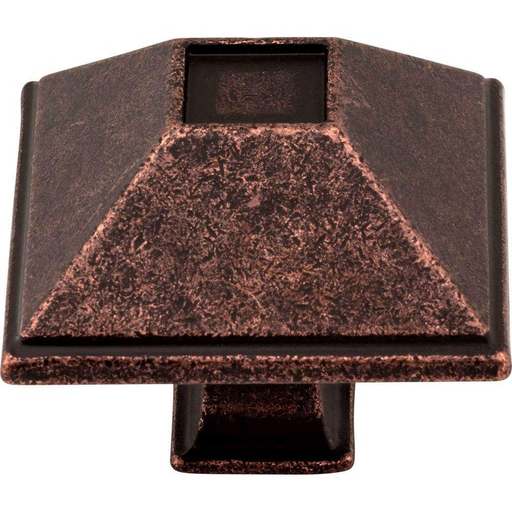 1-1/2'' Overall Length Distressed Oil Rubbed Bronze Square Tahoe Cabinet Knob