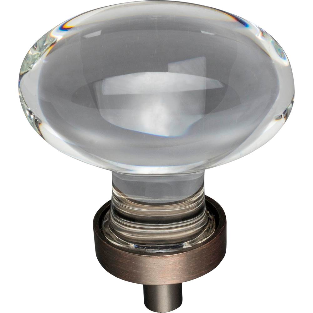 1-5/8'' Overall Length Brushed Oil Rubbed Bronze Football Glass Harlow Cabinet Knob