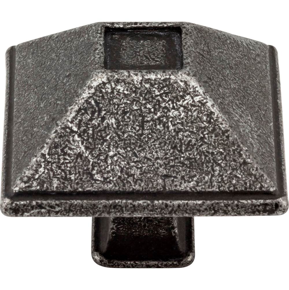 1-1/2'' Overall Length Distressed Antique Silver Square Tahoe Cabinet Knob