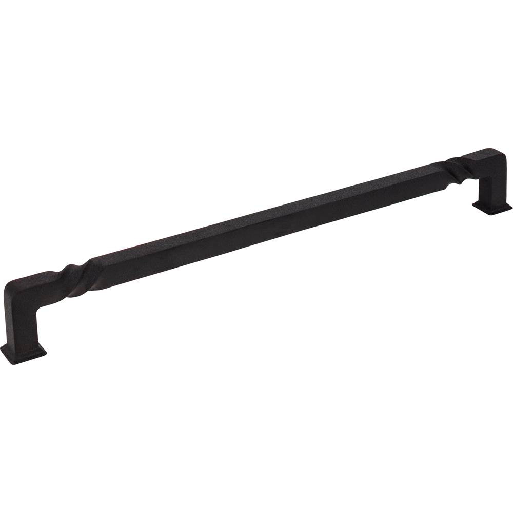 Jeffrey Alexander - 12'' Center-to-Center Matte Black Rustic Twist Tahoe Appliance Handle - Black