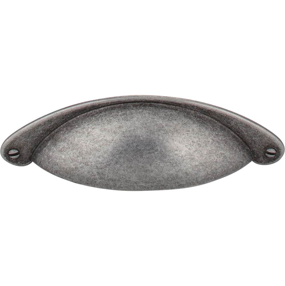 3'' Center-to-Center Distressed Antique Silver Lyon Cabinet Cup Pull