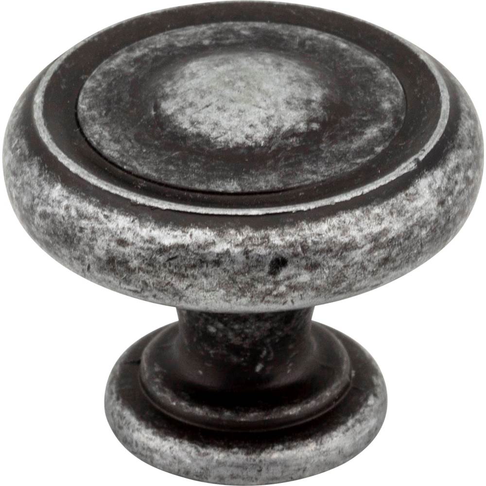 Jeffrey Alexander - 1-1/4'' Diameter Distressed Antique Silver Bremen 1 Cabinet Knob - Distressed Antique Silver