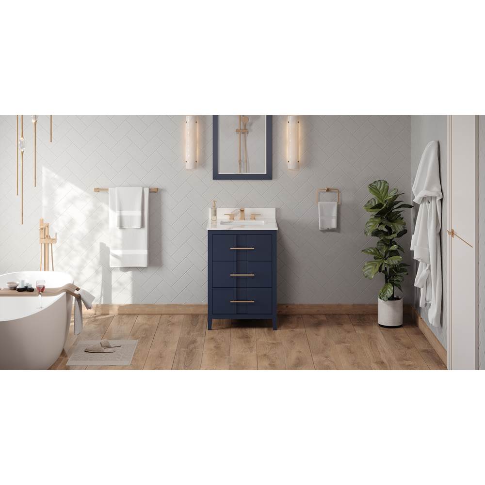 Jeffrey Alexander - 24'' Hale Blue Katara Vanity, Calacatta Vienna Quartz Vanity Top, Undermount Rectangle Bowl - Hale Blue