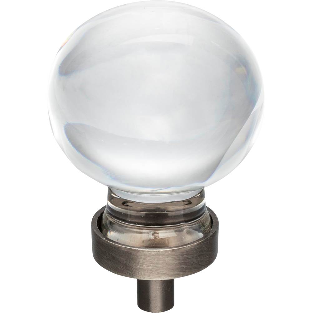 Jeffrey Alexander - 1-3/8'' Diameter Brushed Pewter Sphere Glass Harlow Cabinet Knob - Brushed Pewter