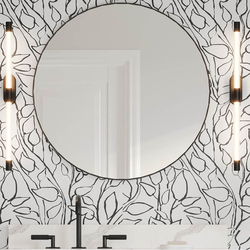 Jeffrey Alexander - 30'' x 1'' Satin Nickel Circular Metal Frame mirror - Satin Nickel
