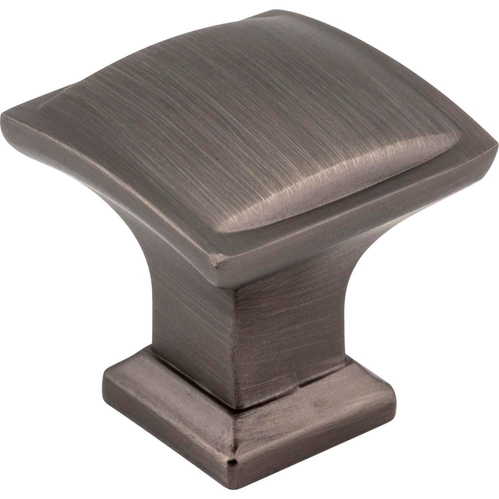 Jeffrey Alexander - 1-1/4'' Overall Length Brushed Pewter Square Annadale Cabinet Knob - Brushed Pewter