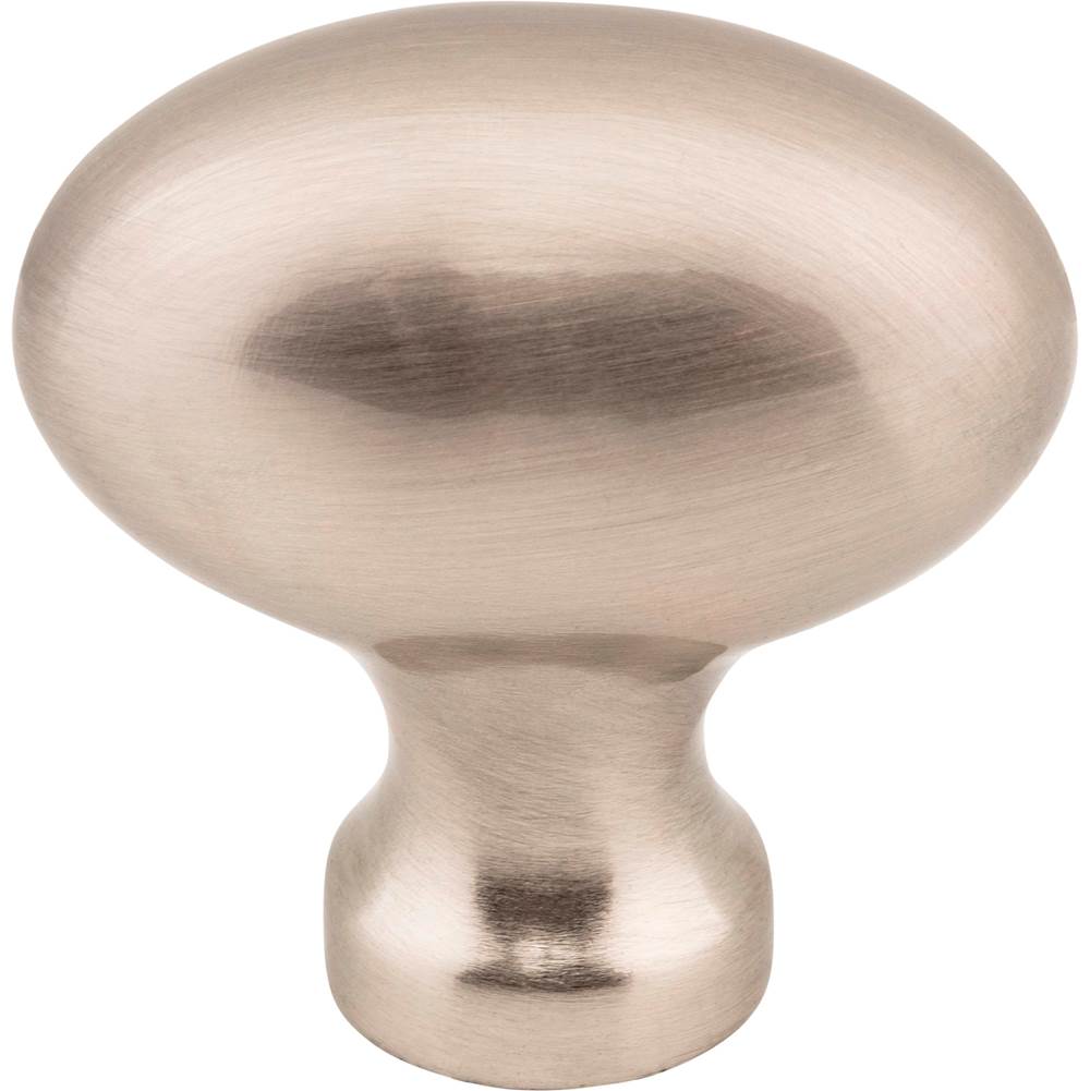 1-9/16'' Overall Length Satin Nickel Football Lyon Cabinet Knob
