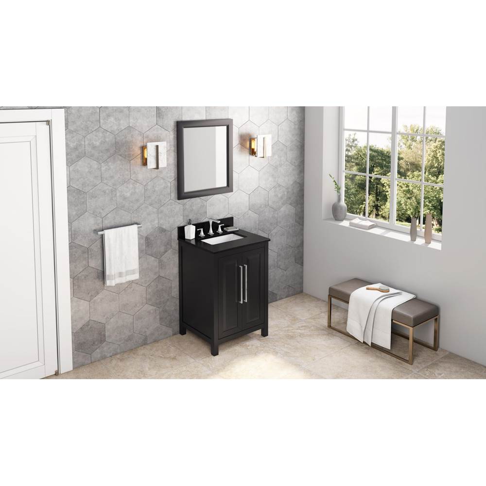 24'' Black Cade Vanity, Black Granite Vanity Top, undermount rectangle bowl