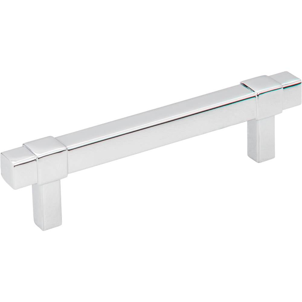 Jeffrey Alexander - 96 mm Center-to-Center Polished Chrome Square Zane Cabinet Pull - Polished Chrome