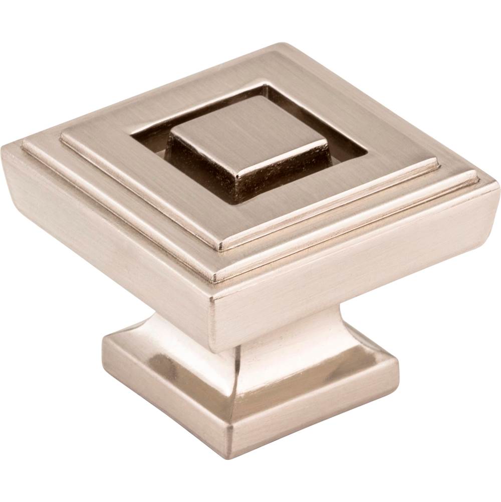 Jeffrey Alexander - 1-1/4'' Overall Length Satin Nickel Square Delmar Cabinet Knob - Satin Nickel