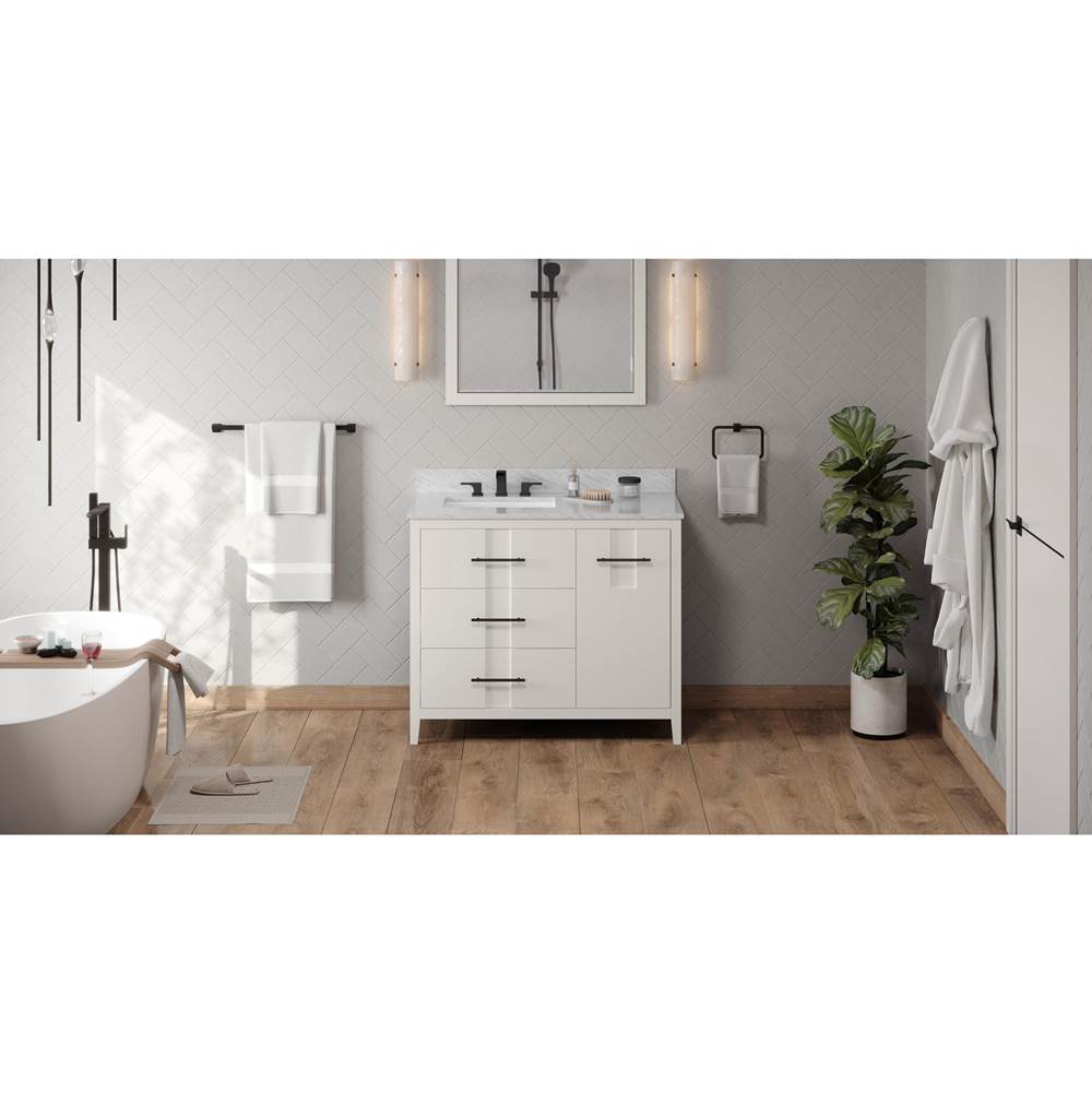 Jeffrey Alexander - 42'' White Katara Vanity, left offset - White