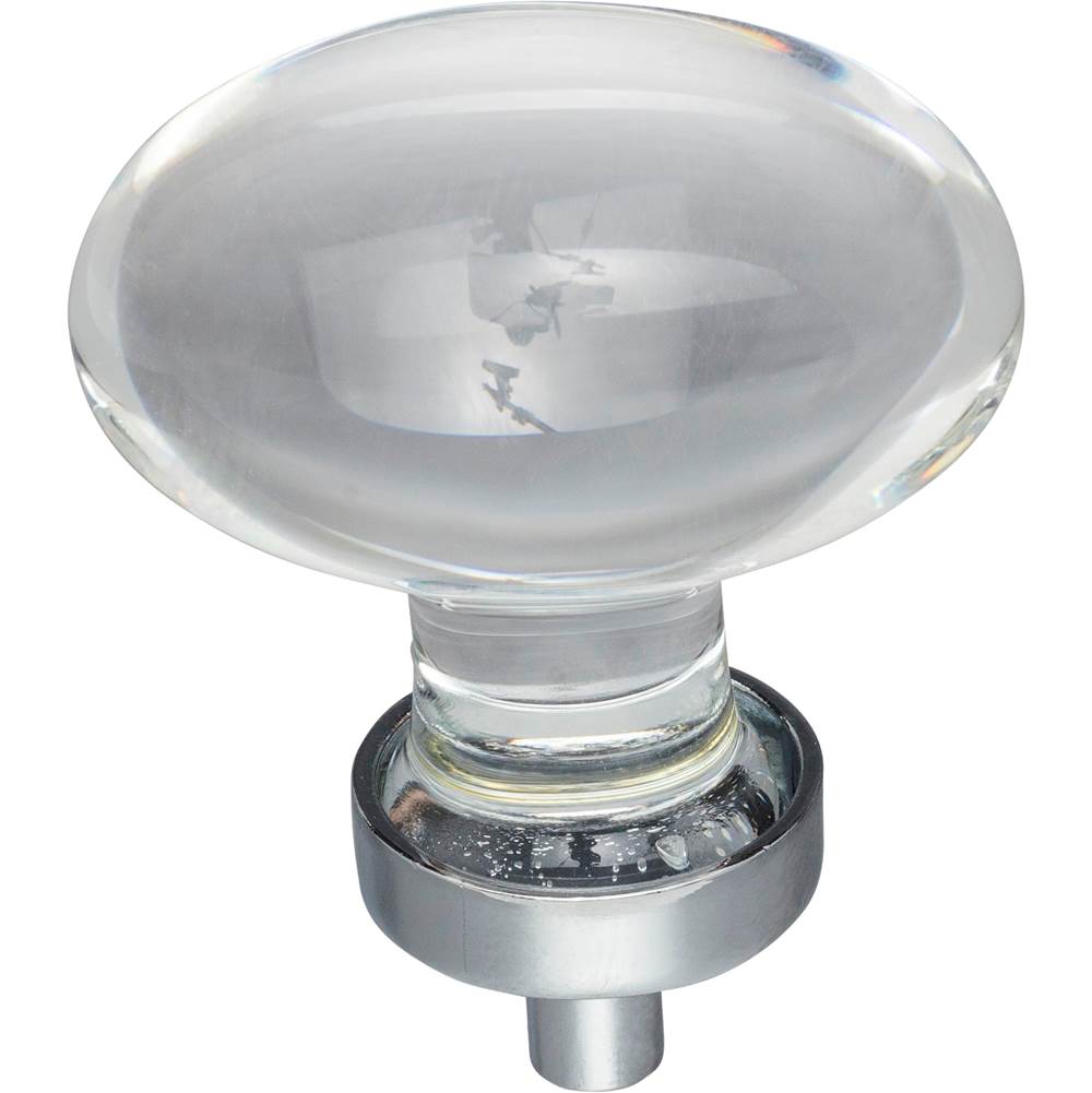 1-5/8'' Overall Length Polished Chrome Football Glass Harlow Cabinet Knob