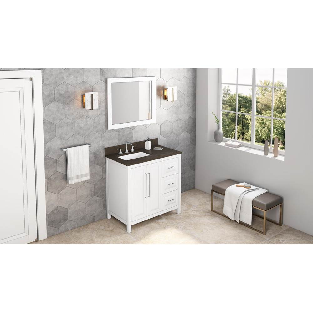 36'' Black Cade Vanity, left offset
