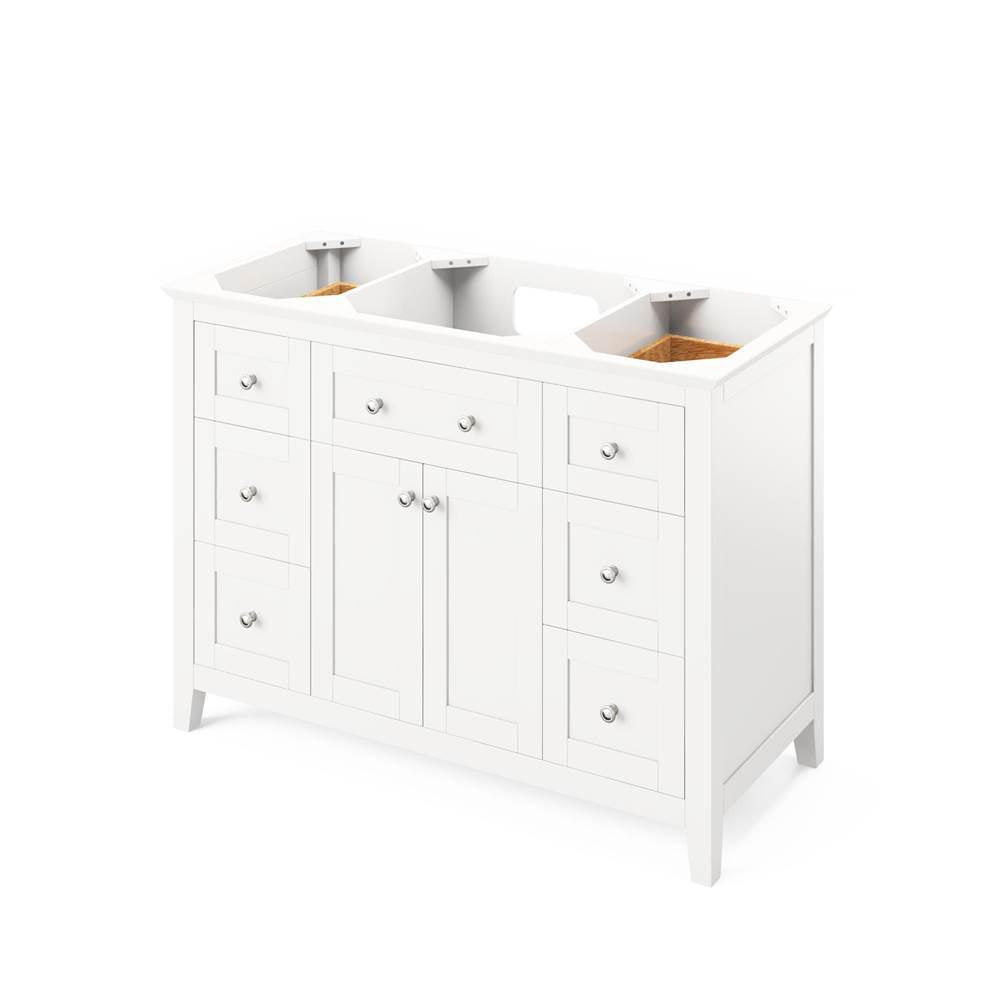 48'' Hale Blue Chatham Vanity, White Carrara Marble Vanity Top, undermount rectangle bowl