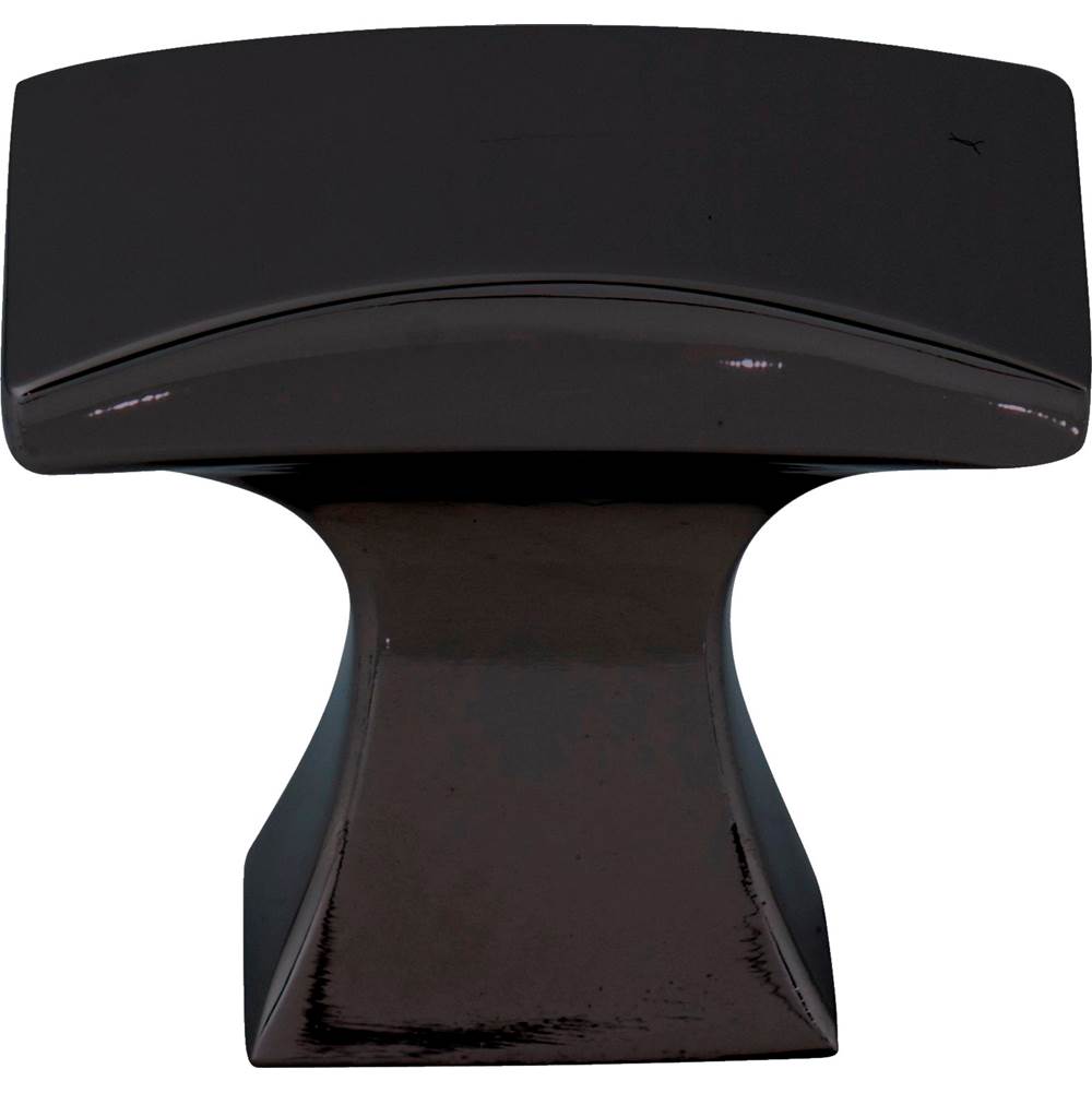 1-1/4'' Overall Length Matte Black Flared Philip Cabinet Knob