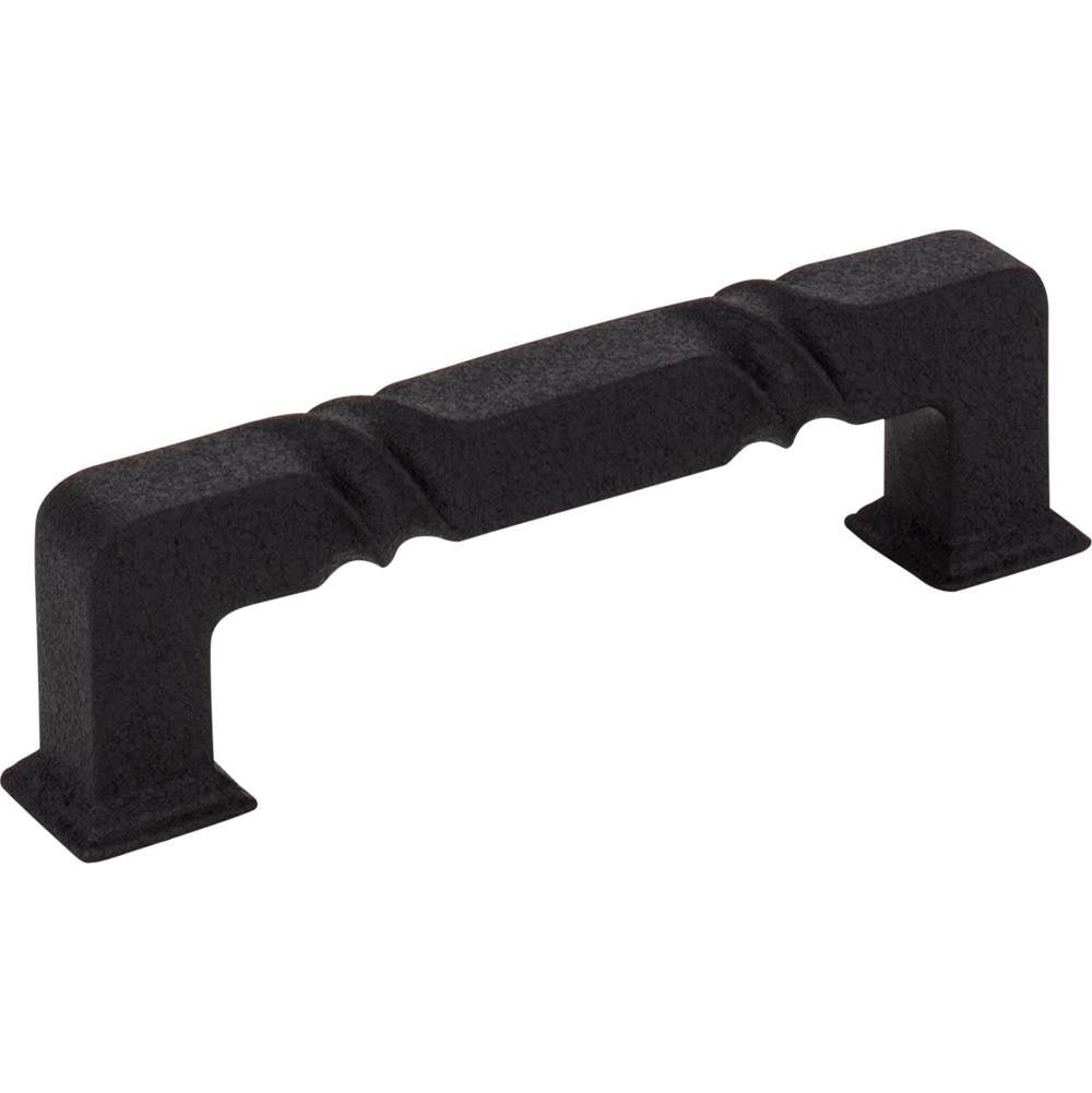 Jeffrey Alexander - 96 mm Center-to-Center Matte Black Rustic Twist Tahoe Cabinet Pull - Black