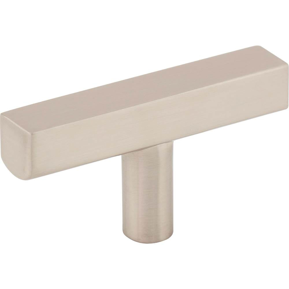 Jeffrey Alexander - 2-1/4'' Satin Nickel Dominique Cabinet ''T'' Knob - Satin Nickel