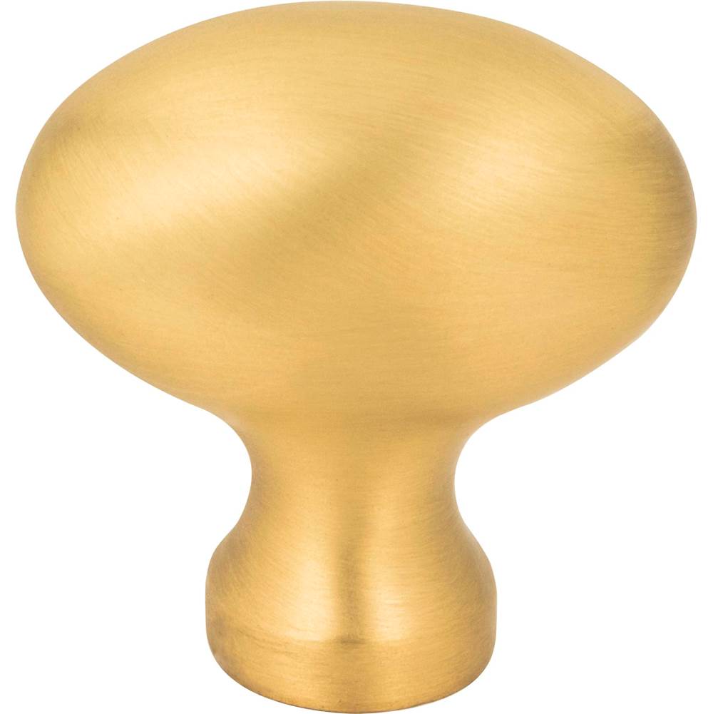 1-9/16'' Overall Length Brushed Gold Football Lyon Cabinet Knob