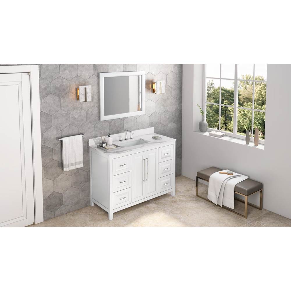 48'' Black Cade Vanity, Calacatta Vienna Quartz Vanity Top, undermount rectangle bowl