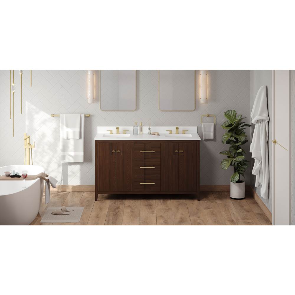 Jeffrey Alexander - Katara 60'' Double Bathroom Vanity Set - Dark Walnut