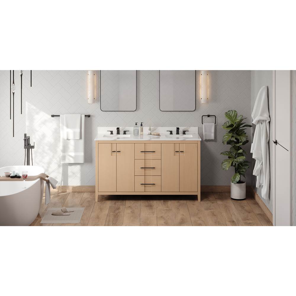Jeffrey Alexander - Katara 60'' Double Bathroom Vanity Set - Natural Oak