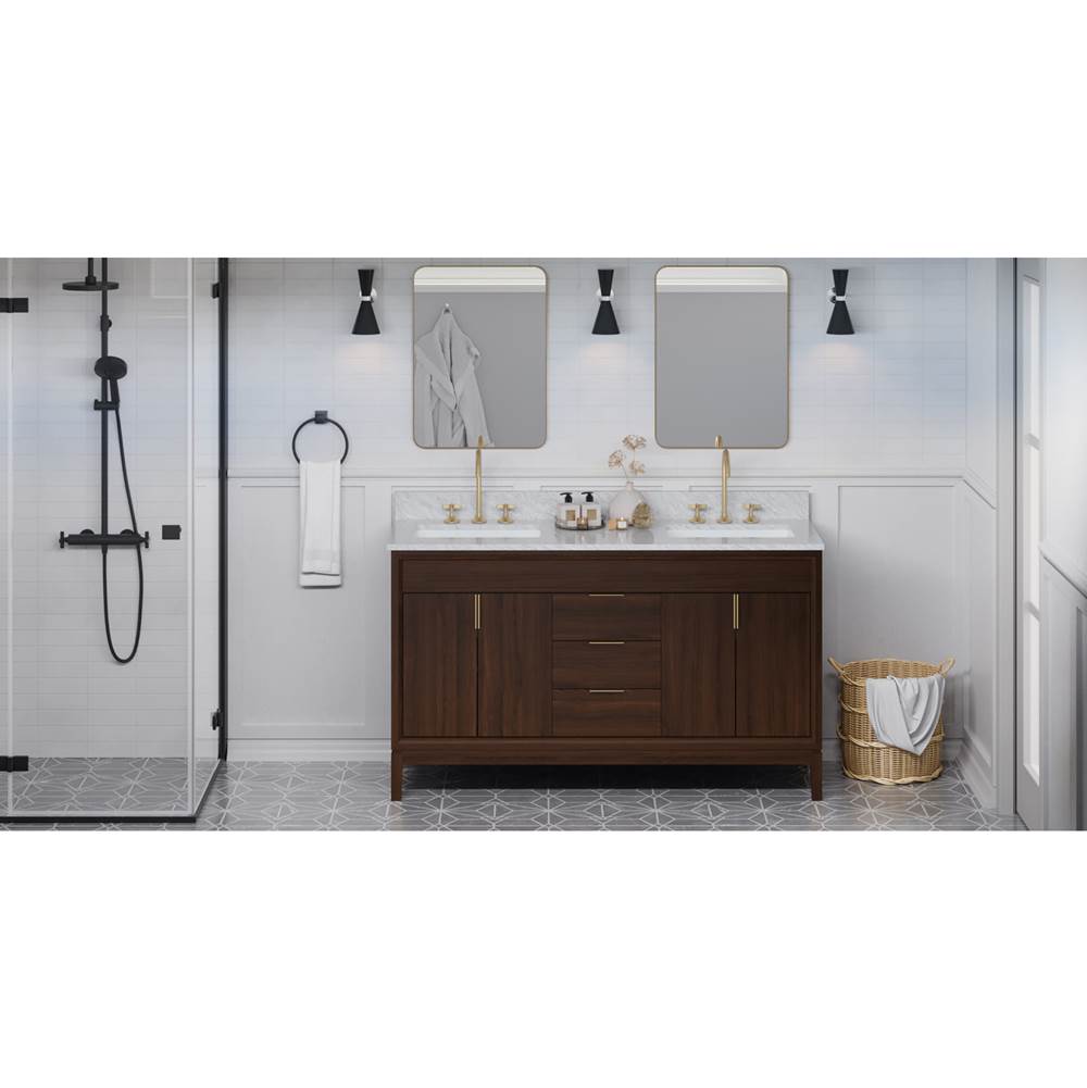 Jeffrey Alexander - Theodora 60'' Double Bathroom Vanity Set - Dark Walnut