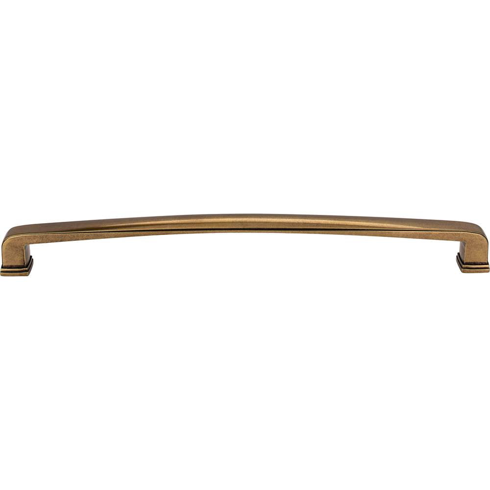 12'' Center-to-Center Lightly Distressed Antique Brass Square Milan 1 Appliance Handle