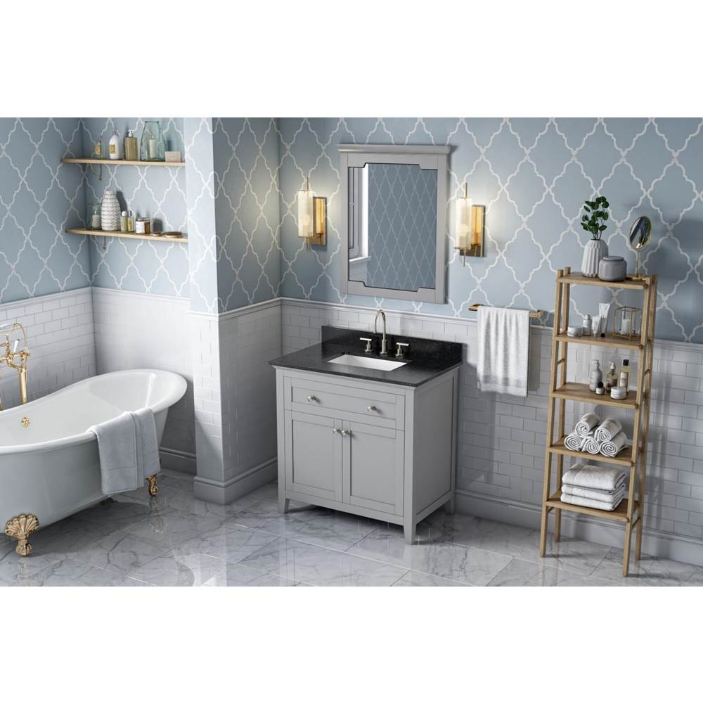 36'' Hale Blue Chatham Vanity, Black Granite Vanity Top, undermount rectangle bowl