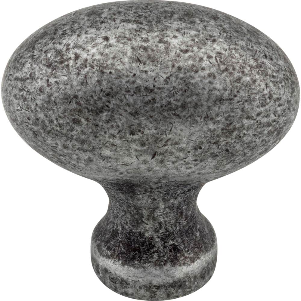 1-9/16'' Overall Length Distressed Antique Silver Football Lyon Cabinet Knob