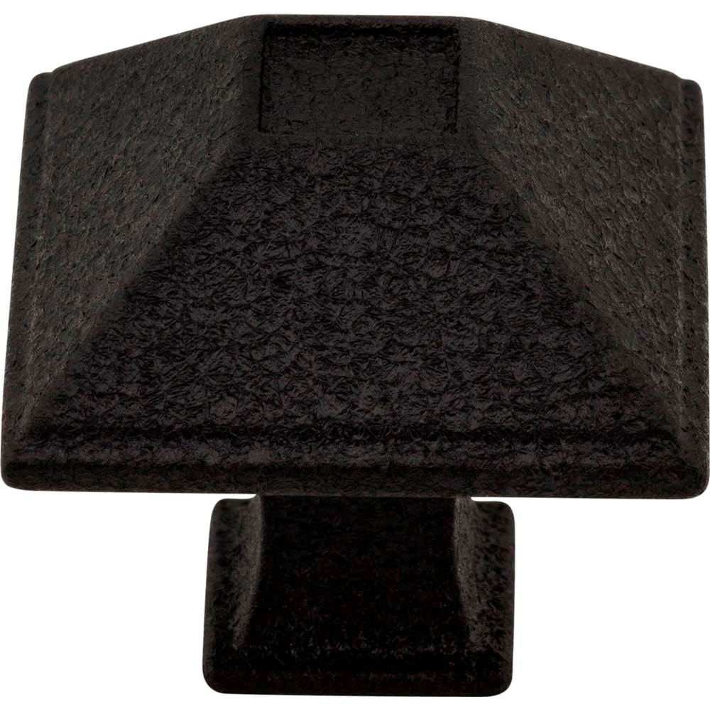 1-1/4'' Overall Length Matte Black Square Tahoe Cabinet Knob