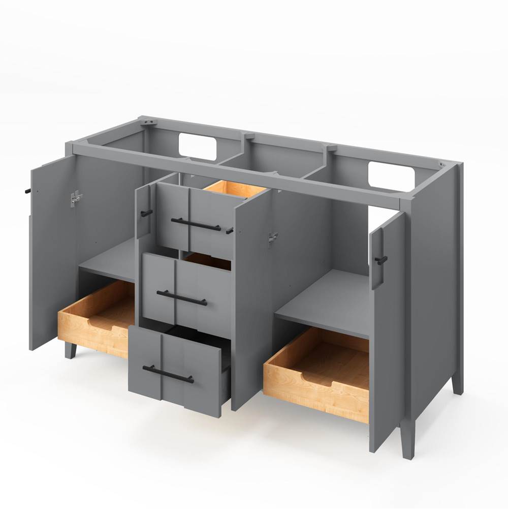 60'' Black Katara Vanity, double bowl