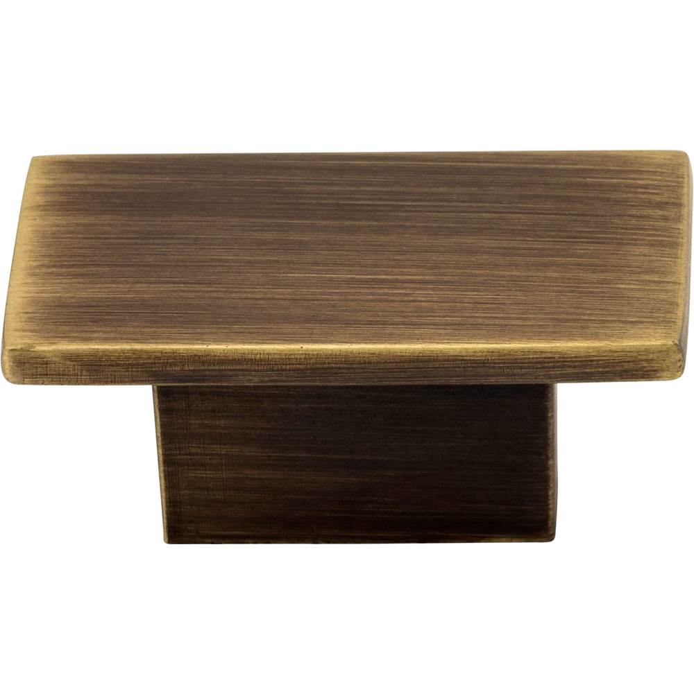 1-9/16'' Overall Length Antique Brushed Satin Brass Rectangle Mirada Cabinet Knob