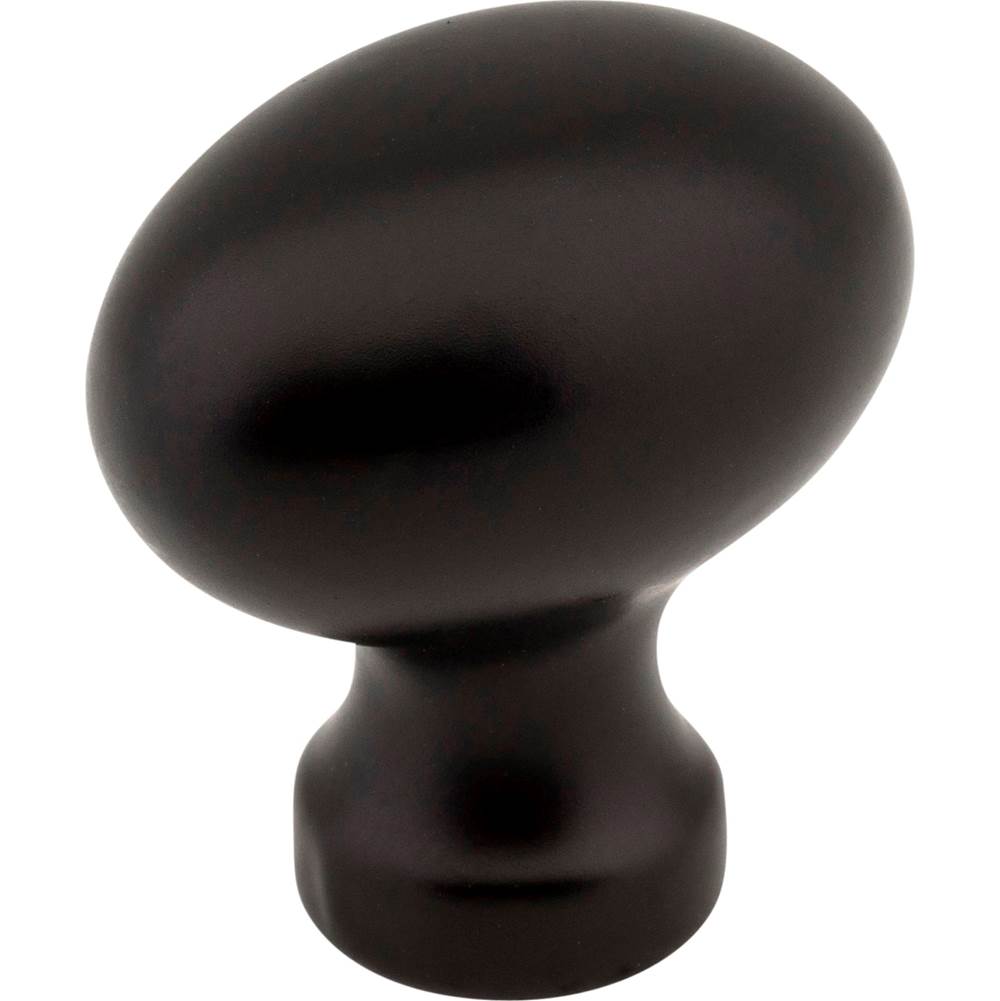 Jeffrey Alexander - 1-3/16'' Overall Length Matte Black Football Bordeaux Cabinet Knob - Matte Black