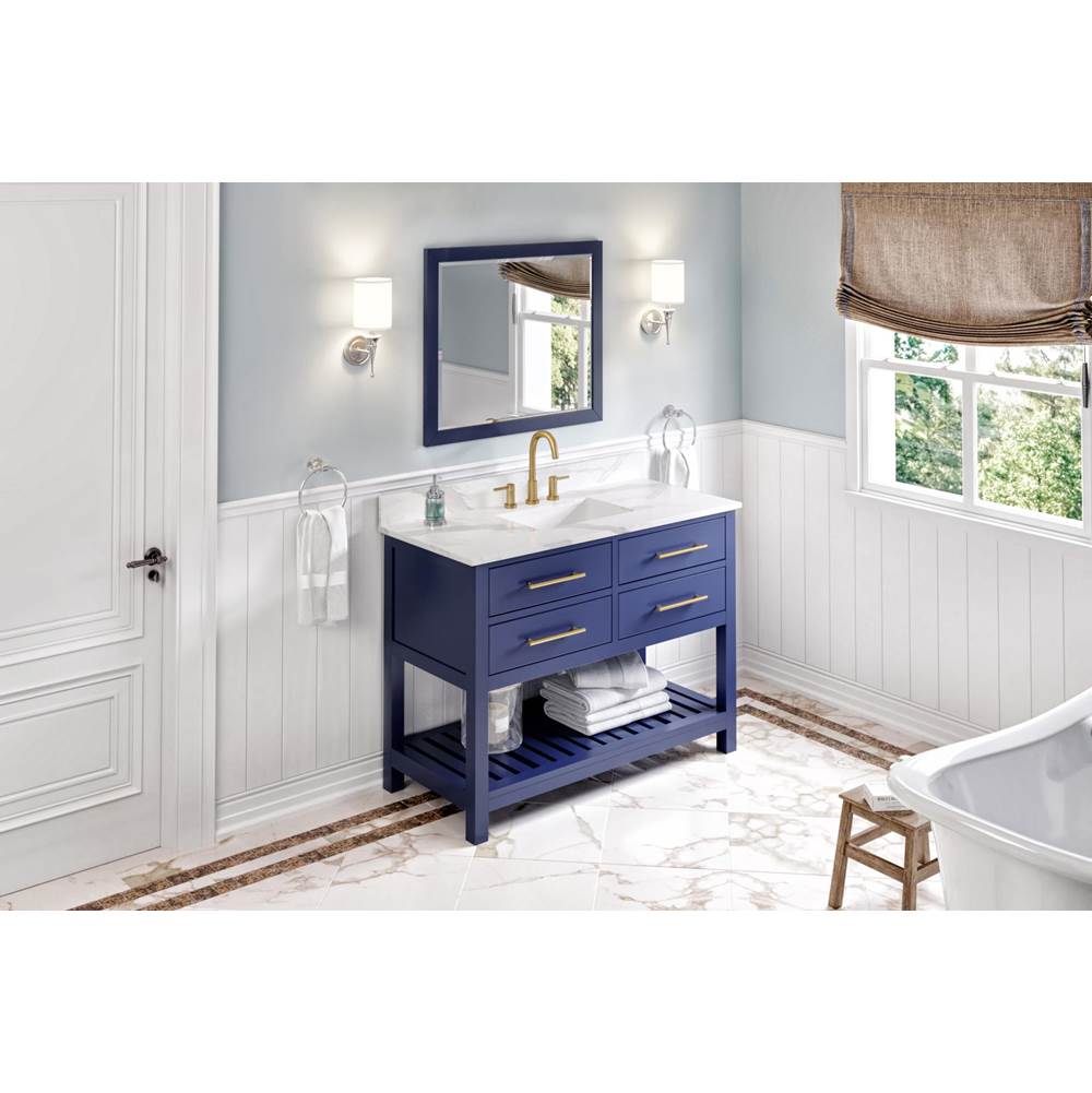 48'' Hale Blue Wavecrest Vanity, Calacatta Vienna Quartz Vanity Top, undermount rectangle bowl
