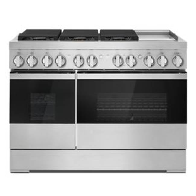 Jenn-Air - 48'' Pro-Range Dual Fuel, Noir Style, Griddle, 3-20K, 2-15K, 5K, Dual Fan Multi-Mode True Convection
