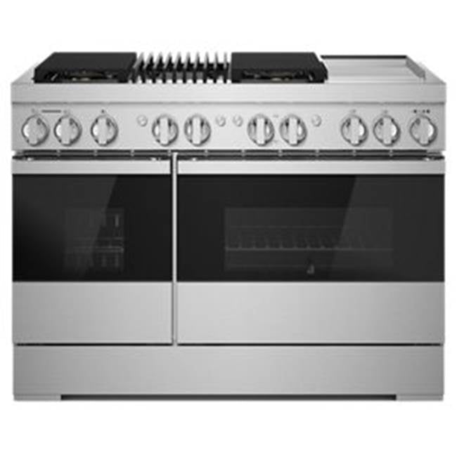 Jenn-Air - 48'' Pro-Range Dual Fuel, Noir Style, Grill/Griddle, 2-20K, 15K, 5K, Dual Fan Multi-Mode True Convection