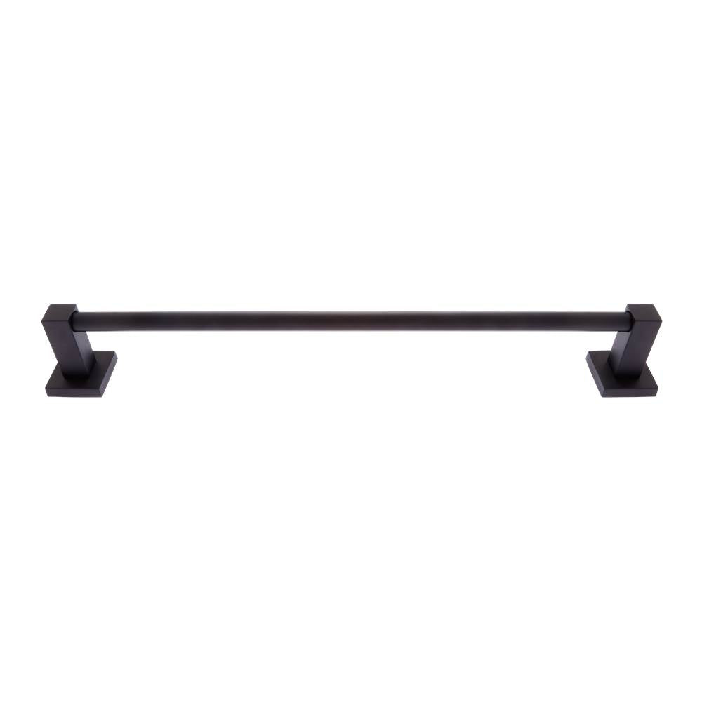 JVJ Hardware - Milan Series Matte Black Finish 18'' Towel Bar Set, Composition Zinc & Stainless Steel - Matte Black