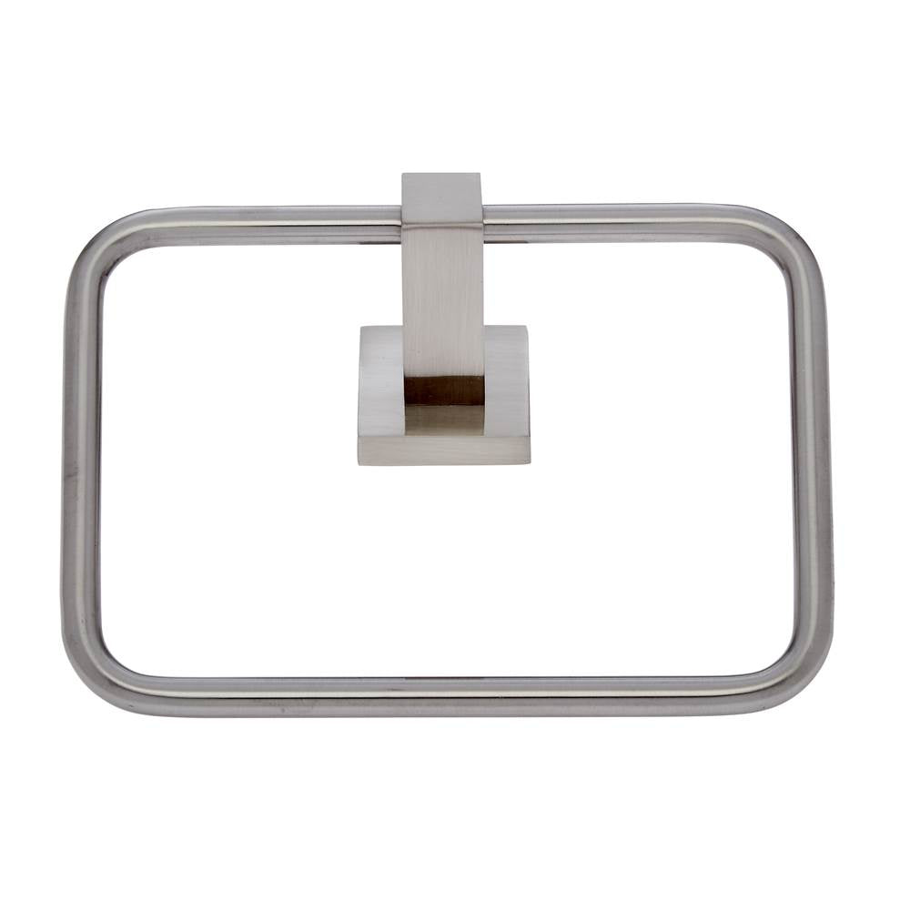 JVJ Hardware - Milan Series Satin Nickel Finish Squared Towel Ring, Composition Zinc & Stainless Steel - Satin Nickel