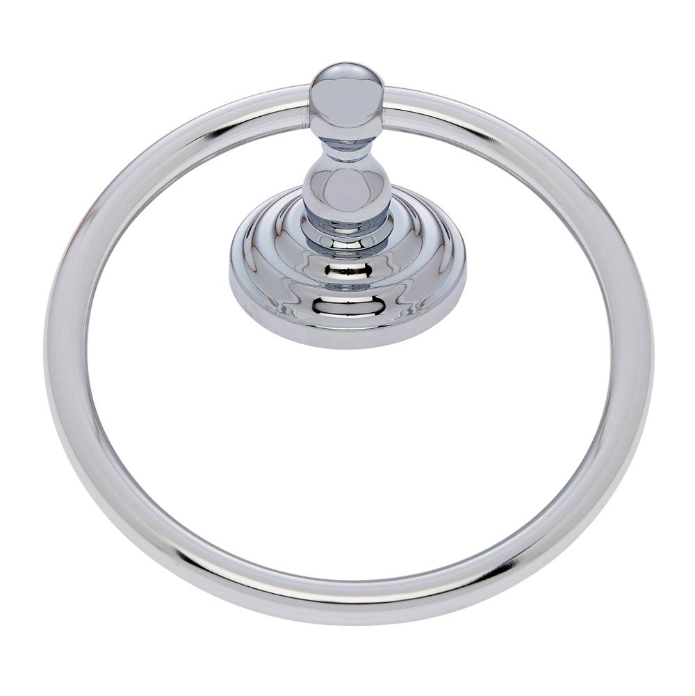 JVJ Hardware - Highland Series Polished Chrome Finish Towel Ring C/S, Composition Zamac - Polished Chrome