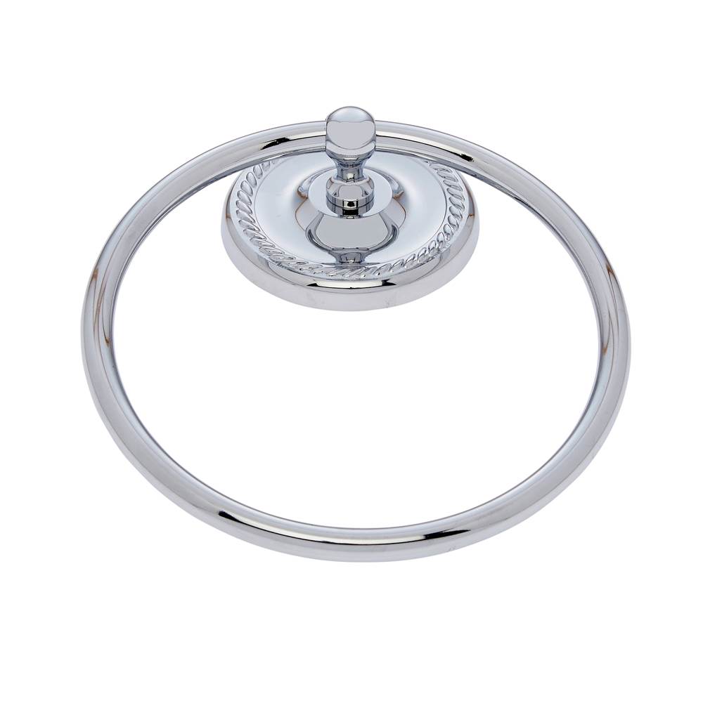 JVJ Hardware - Prestige Series Polished Chrome Finish Towel Ring C/S, Composition Solid Brass - Polished Chrome