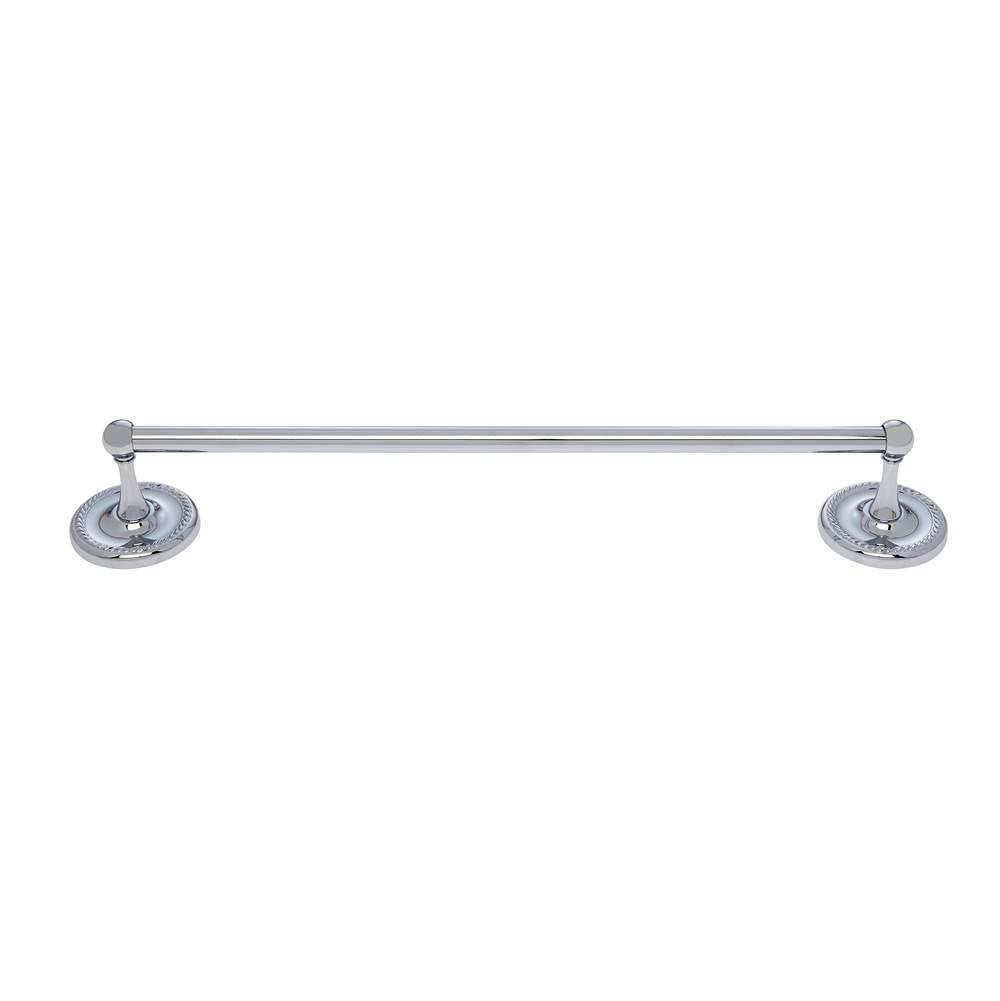 JVJ Hardware - Prestige Series Polished Chrome Finish 24'' Towel Bar Set C/S, Composition Solid Brass - Polished Chrome
