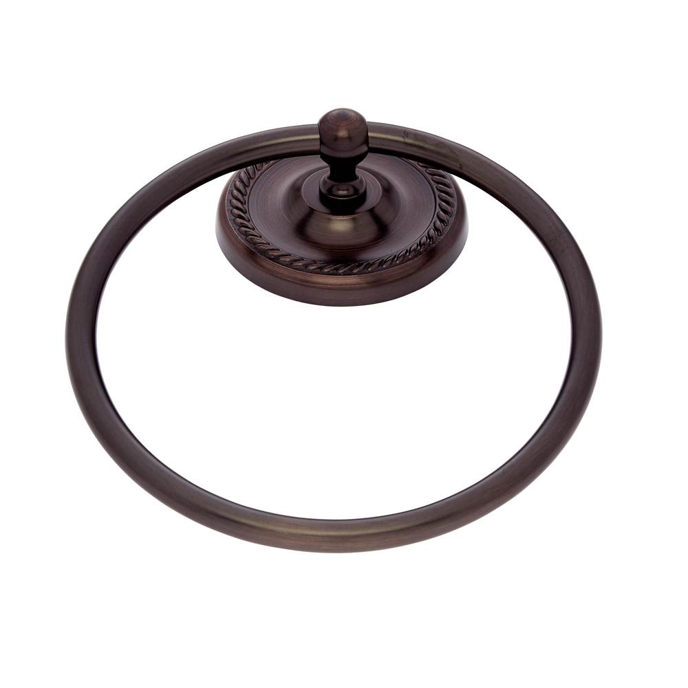 JVJ Hardware - Prestige Series Old World Bronze Finish Towel Ring C/S, Composition Solid Brass - Old World Bronze