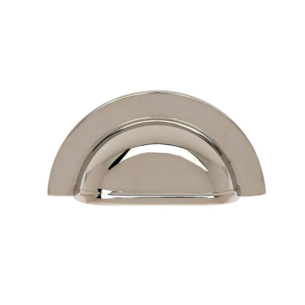 JVJ Hardware - Classic Collection Polished Nickel Finish 3'' c/c Smooth Cup Pull, Composition Solid Brass - Polished Nickel