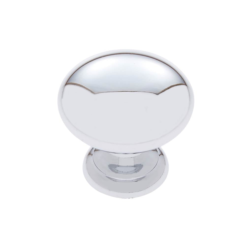 JVJ Hardware - Classic Collection Polished Chrome Finish 1-1/4'' Mushroom Knob, Composition Solid Brass - Polished Chrome