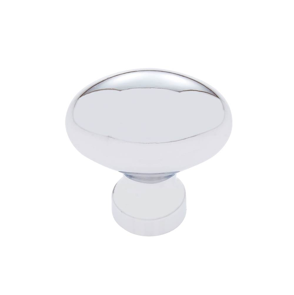 JVJ Hardware - Classic Collection Polished Chrome Finish 1-3/16'' X 3/4'' Football Knob, Composition Solid Brass - Polished Chrome