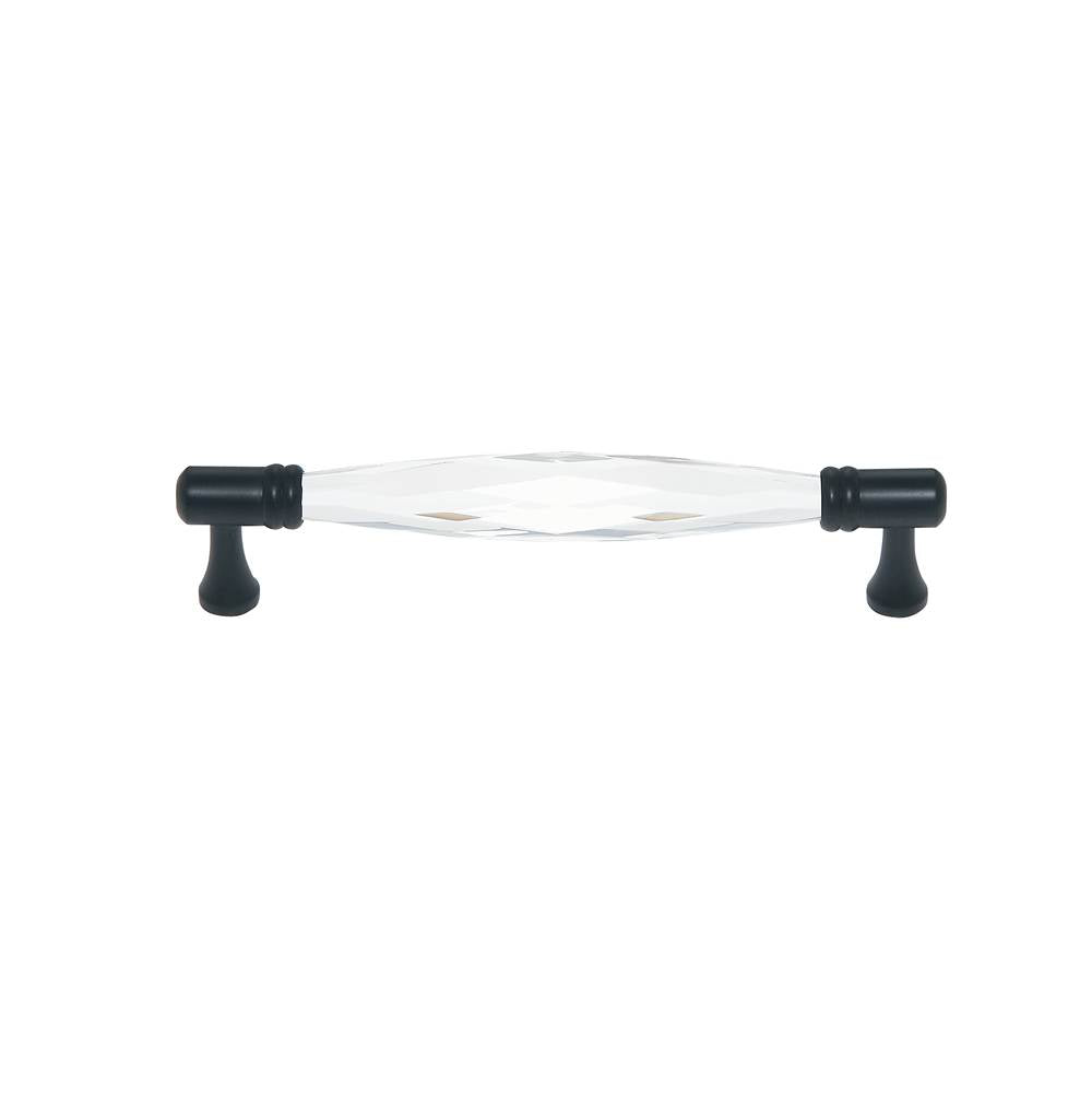 JVJ Hardware - Pure Elegance Collection Oil Rubbed Bronze Finish 128 mm c/c Faceted 31 percent Leaded Crystal Pull, Composition Leaded Crystal and Solid Brass - Oil Rubbed Bronze