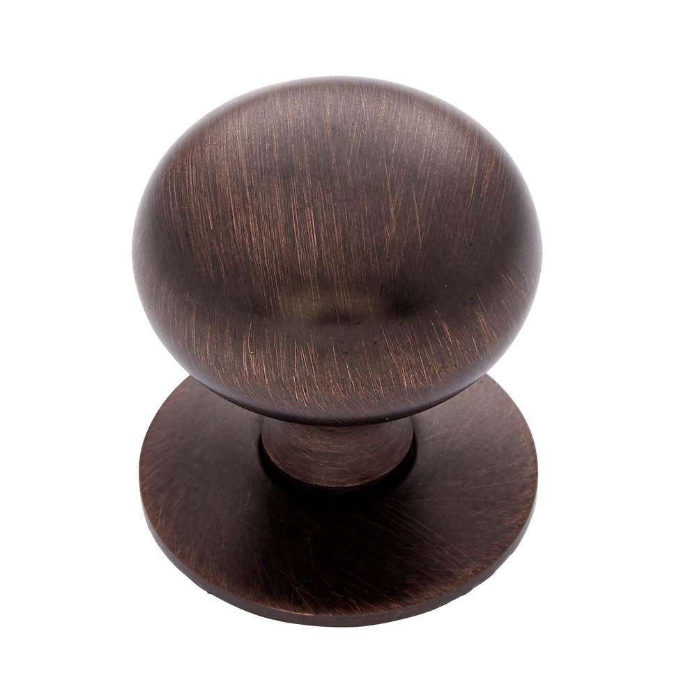 JVJ Hardware - Classic Collection Old World Bronze Finish 1-1/4'' Plymouth Knob w/ Back Plate, Composition Solid Brass - Old World Bronze