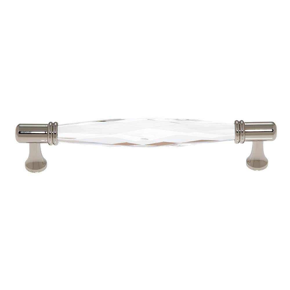 JVJ Hardware - Pure Elegance Collection Polished Nickel Finish 160 mm c/c Faceted 31 percent Leaded Crystal Pull, Composition Leaded Crystal and Solid Brass - Polished Nickel
